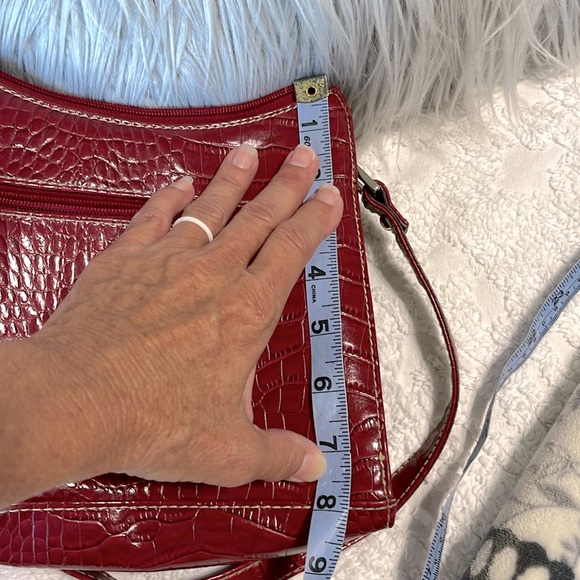 Y2K Villager Liz Claiborne Red Alligator Croc Mock Purse - Picture 15 of 16